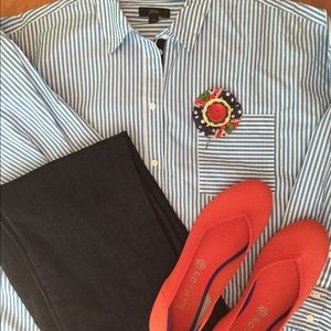 JCrew Nautical Blue Striped Button Up